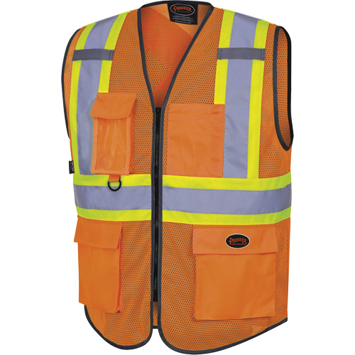 6960 Veste de s&eacute;curit&eacute; &agrave; maille en avant, Orange haute visibilit&eacute;, Moyen, Polyester Moffatt Supply & Specialties