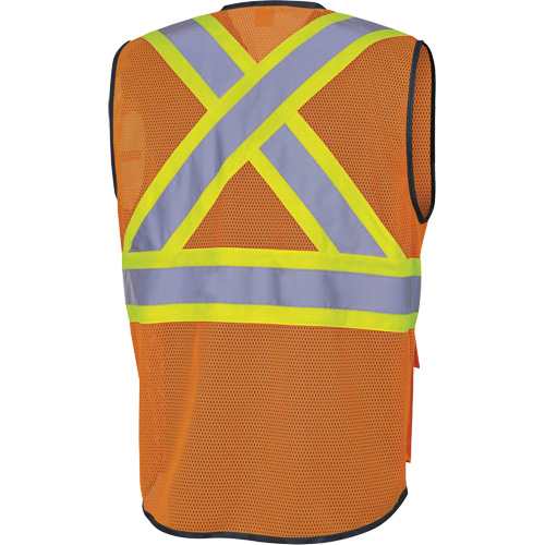 6960 Veste de s&eacute;curit&eacute; &agrave; maille en avant, Orange haute visibilit&eacute;, Moyen, Polyester Moffatt Supply & Specialties