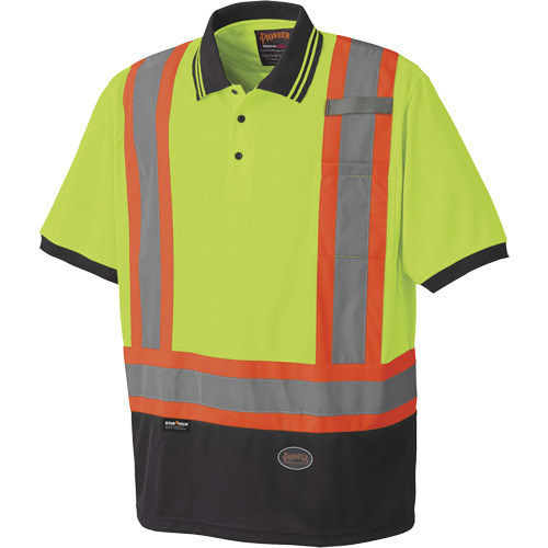 6987 Bird's-Eye Safety Polo Shirt, Polyester, X-Small, High Visibility Lime-Yellow Moffatt Supply & Specialties