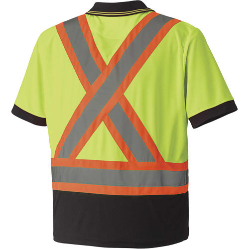 6987 Bird's-Eye Safety Polo Shirt, Polyester, X-Small, High Visibility Lime-Yellow Moffatt Supply & Specialties