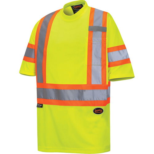6971 T-shirt de s&eacute;curit&eacute; en il-de-perdrix, Polyester, T-petit, Jaune lime haute visibilit&eacute; Moffatt Supply & Specialties