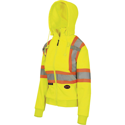 6925W Women's Zip Style Hoodie, X-Small, High Visibility Yellow Moffatt Supply & Specialties