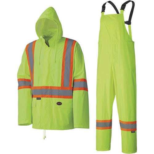 5599 Combinaison de pluie imperm&eacute;able et l&eacute;g&egrave;re, Polyester/PVC, T-petit, Jaune lime haute visibilit&eacute; Moffatt Supply & Specialties