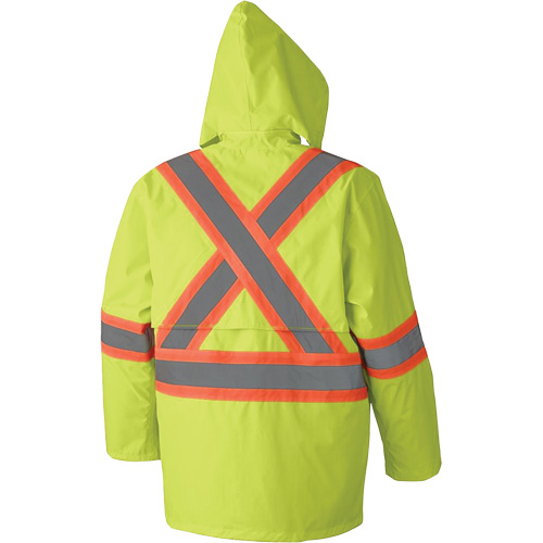 5609 210D Waterproof Rain Suit, Polyester/PVC, X-Small, High Visibility Lime-Yellow Moffatt Supply & Specialties