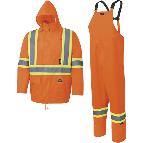 5618 150D Rain Suit, Polyester/Polyurethane, Small, High Visibility Orange Moffatt Supply & Specialties