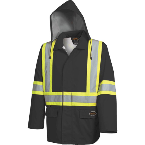 5628BK Veste de s&eacute;curit&eacute; The Rock 300D imperm&eacute;able, Polyester, Noir, Petit Moffatt Supply & Specialties