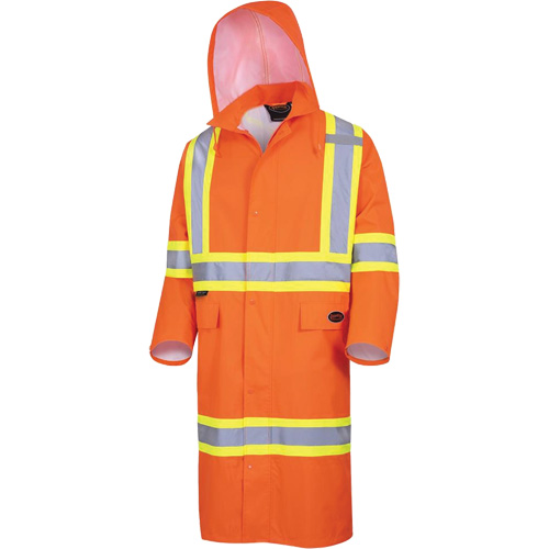 5630 Manteau long imperm&eacute;able The Rock 300D, Polyester, Petit, Orange haute visibilit&eacute; Moffatt Supply & Specialties