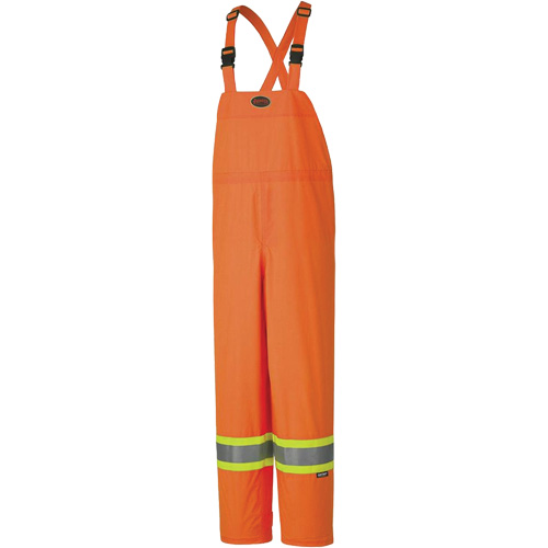 5595 150D Lightweight Waterproof Safety Bib Pants, Polyester, Large, High Visibility Orange Moffatt Supply & Specialties
