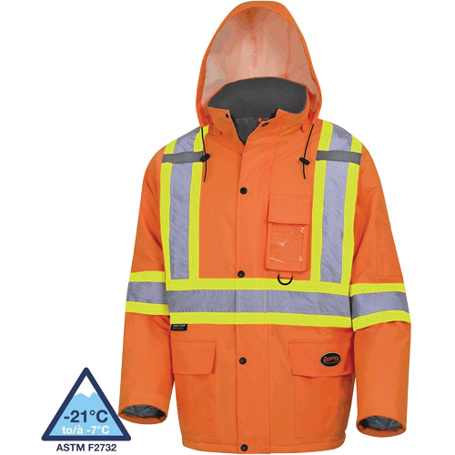 5030 Waterproof Quilted Safety Parka, High Visibility Orange, Small Moffatt Supply & Specialties