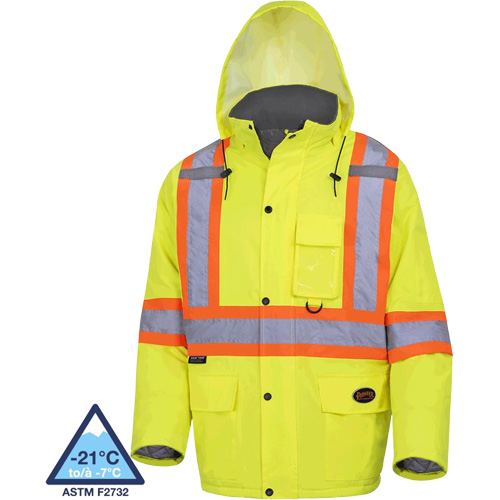 5031 Waterproof Quilted Safety Parka, High Visibility Lime-Yellow, Small Moffatt Supply & Specialties