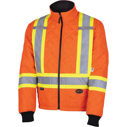 5015A Manteau matelass&eacute; pour cong&eacute;lateur, Polyester, Orange haute visibilit&eacute;, T-petit Moffatt Supply & Specialties