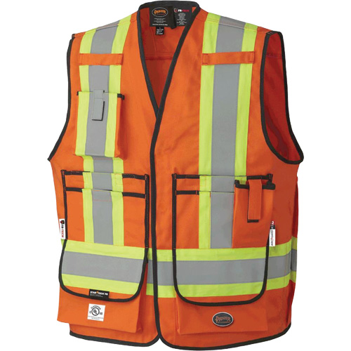 7732 Veste d'arpenteur ignifuge et r&eacute;sistant aux arcs &eacute;lectriques FR-Tech, Petit, Orange haute visibilit&eacute;, 9,7 cal/cm² Moffatt Supply & Specialties