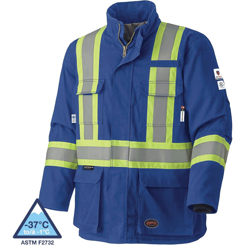 5523 Flame-Resistant Safety Parka, Small, Royal Blue, 58 cal/cm² Moffatt Supply & Specialties
