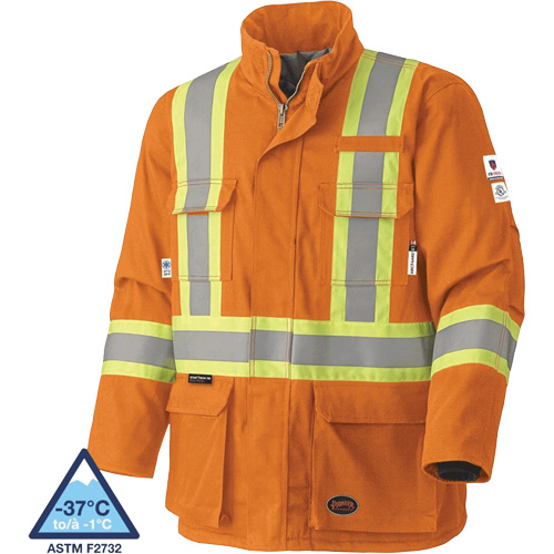 5533 Flame-Resistant Safety Parka, Small, High Visibility Orange, 58 cal/cm² Moffatt Supply & Specialties