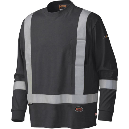 340SFA Flame-Resistant Long-Sleeved Safety Shirt, Small, Black Moffatt Supply & Specialties