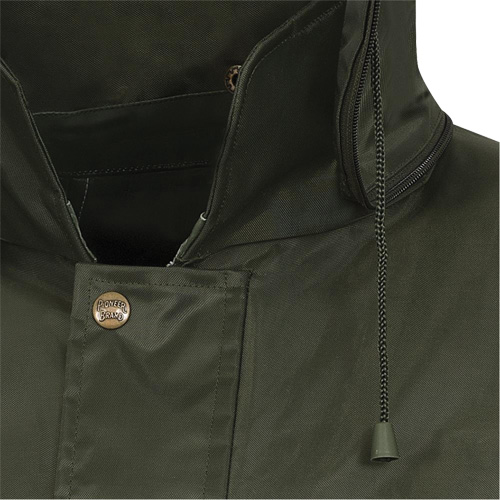 D8120J Nailhead Ripstop Tree Planter Hooded Jacket, Polyester/PVC, X-Small, Green Moffatt Supply & Specialties