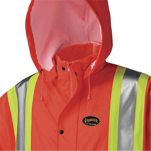 5896 Flame Resistant Waterproof Long Coat, Small, High Visibility Orange Moffatt Supply & Specialties