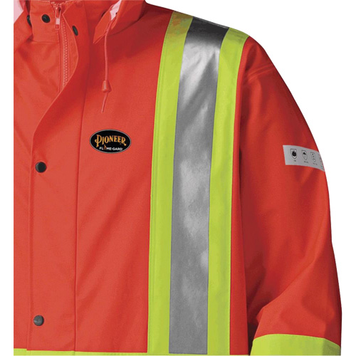 5896 Flame Resistant Waterproof Long Coat, Small, High Visibility Orange Moffatt Supply & Specialties