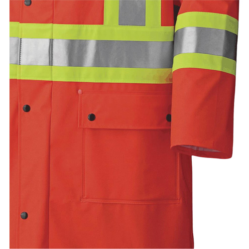5896 Flame Resistant Waterproof Long Coat, Small, High Visibility Orange Moffatt Supply & Specialties