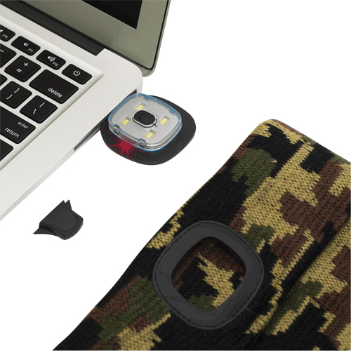 5677 Knit Toque with LED Headlight, Fleece Lining, One Size, Camo Moffatt Supply & Specialties