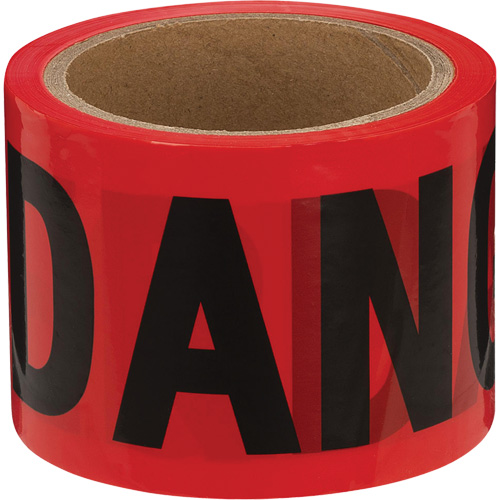 388 Ruban de danger, Bilingue, 3" la x 200' lo, 1,5 mil, Noir/rouge Moffatt Supply & Specialties