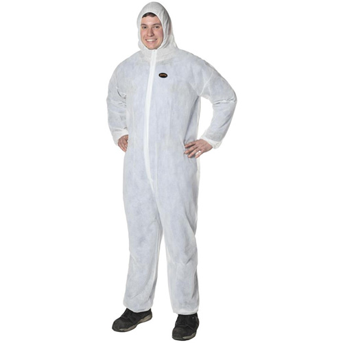 2035 Disposable Coveralls, Small, White, Polypropylene Moffatt Supply & Specialties