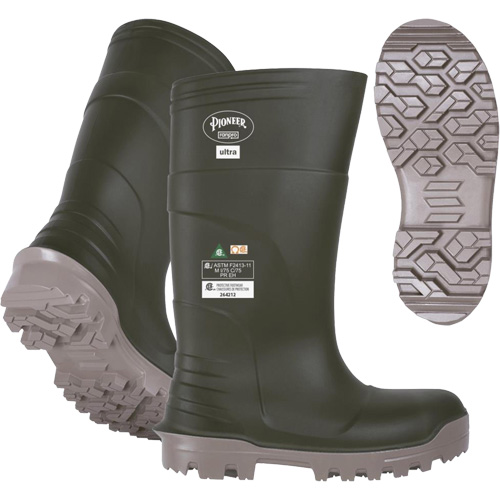 B105FUL.GR Pioneer Ultra Boots, Polyurethane, Steel/Composite Toe, Size 6, Puncture Resistant Sole Moffatt Supply & Specialties