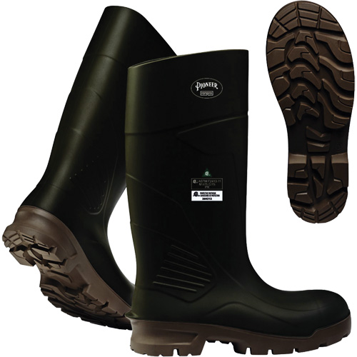 B405FUL.GR Bottes &agrave; plaque d'acier Pioneer, Polyur&eacute;thane, Embout Acier, Pointure 4, Semelle R&eacute;sistant aux perforations Moffatt Supply & Specialties