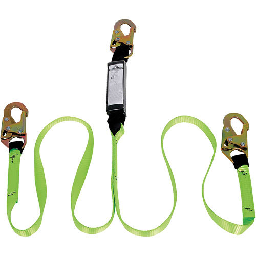 SA-54000-4 Shock Absorbing Lanyard, 4', Snap Hook Center, Snap Hook Leg Ends, Polyester Moffatt Supply & Specialties
