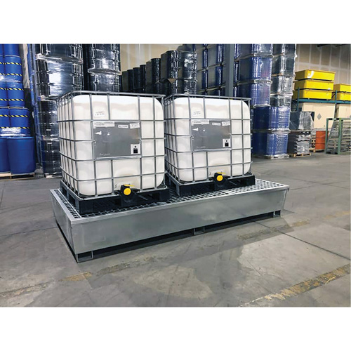 Steel Ultra-Twin IBC Spill Pallet&reg;, 370 US gal. Spill Capacity, 103.8" x 26.8" x 51.1" Moffatt Supply & Specialties