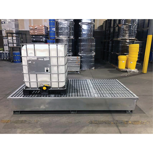 Steel Ultra-Twin IBC Spill Pallet&reg;, 370 US gal. Spill Capacity, 103.8" x 26.8" x 51.1" Moffatt Supply & Specialties