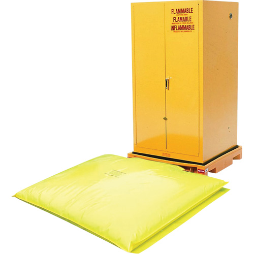 Single Drum Ultra-Safety Cabinet Bladder System&reg;, 37.8" L x 37.8" W x 6.3" H, 1500 lbs. Load Capacity Moffatt Supply & Specialties