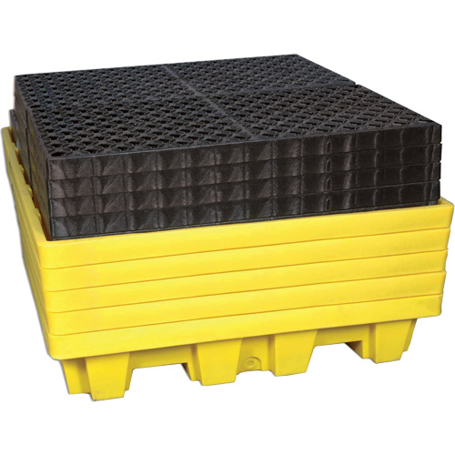 4-Drum Nestable Ultra-Spill Pallet&reg;, 66 US gal. Spill Capacity, 51" x 51" x 10" Moffatt Supply & Specialties