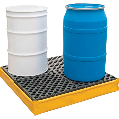 4-Drum Flexible Ultra-Spill Pallet&reg;, 66 US gal. Spill Capacity, 48" x 48" x 7" Moffatt Supply & Specialties