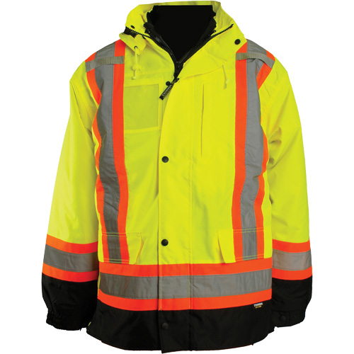 7-in-1 Jacket, Polyester, High Visibility Orange, 3X-Large Moffatt Supply & Specialties