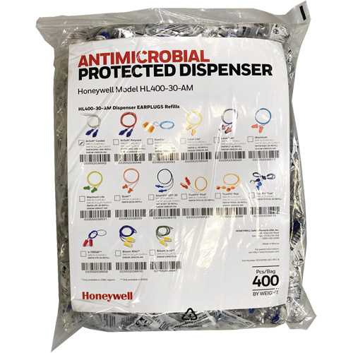 AS-30W Earplugs Refill for HL400 Dispenser, Bulk - Polybag, Corded Moffatt Supply & Specialties