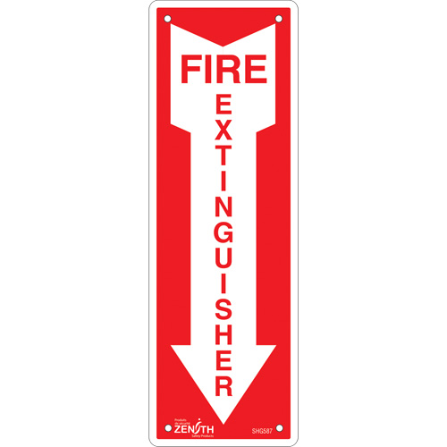 Enseigne Fire Extinguisher, 12" x 4", Aluminium, Anglais avec pictogramme Moffatt Supply & Specialties