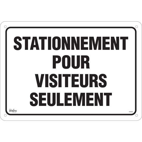 "Stationnement pour visiteurs" Sign, 14" x 20", Aluminum, French Moffatt Supply & Specialties