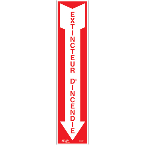 "Extincteur d'incendie" Sign, 4" x 18", Vinyl, French with Pictogram Moffatt Supply & Specialties
