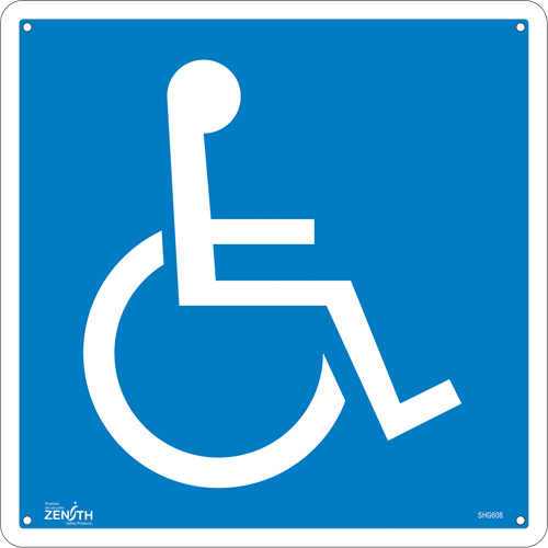 Enseigne de s&eacute;curit&eacute; conforme &agrave; la CSA - Handicap, 12" x 12", Aluminium, Pictogramme Moffatt Supply & Specialties