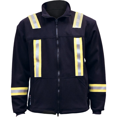 Veste FR ray&eacute;e en molleton &agrave; fermeture &agrave; glissi&egrave;re compl&egrave;te, Grand, Bleu marin Moffatt Supply & Specialties