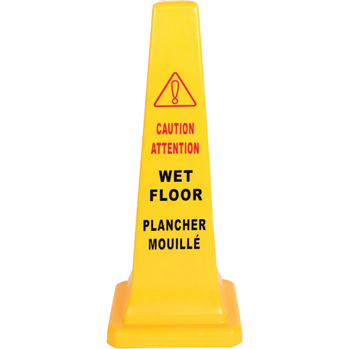 Wet Floor Safety Cone, Bilingual with Pictogram Moffatt Supply & Specialties