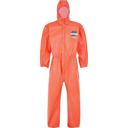 MicroMax&reg; NS Coverall with Elastic Hood, Cuffs, Waist & Ankles, Small, Orange, Microporous Moffatt Supply & Specialties