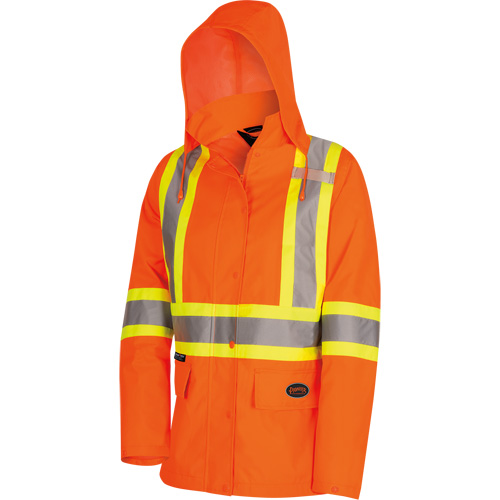 5626W The Rock Women's 300D  Quilted Safety Parka, Polyester/Polyurethane, High Visibility Orange, X-Small Moffatt Supply & Specialties