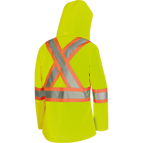 5628W The Rock Women's 300D  Quilted Safety Parka, Polyester/Polyurethane, High Visibility Lime-Yellow, X-Small Moffatt Supply & Specialties