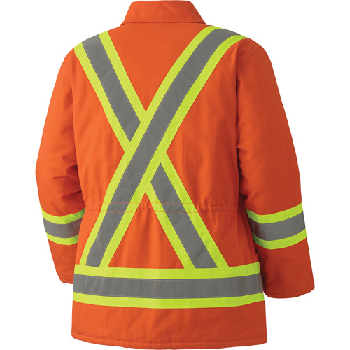 5537A Quilted Duck Safety Parka, High Visibility Orange, Small Moffatt Supply & Specialties