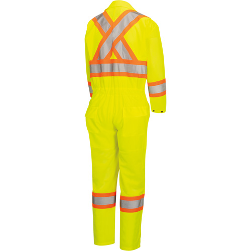 5999AW Women's High-Visibility Traffic Safety Coveralls, X-Small, High Visibility Lime-Yellow Moffatt Supply & Specialties