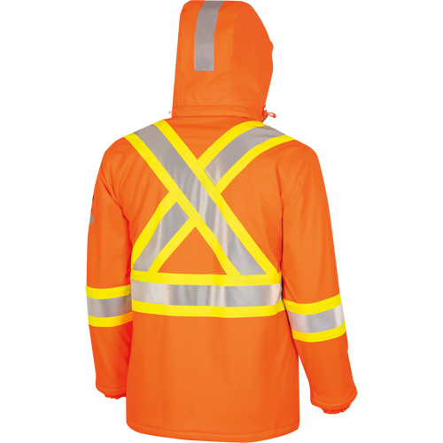 5884 Flash-Gard&reg; FR/Arc-Rated Waterproof Jacket with Hood, Small, High Visibility Orange, 51 cal/cm² Moffatt Supply & Specialties