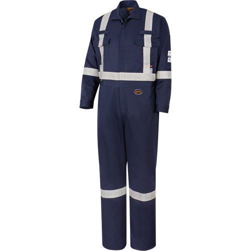 4481T Flash-Gard&reg; FR/Arc Rated Welding Coveralls, 56 (Tall), Navy Blue Moffatt Supply & Specialties