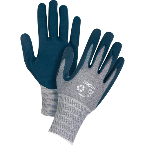 Gants &eacute;cologiques enduits et l&eacute;gers, 7, R&ecirc;vetement Mousse de nitrile, Calibre 15, Enveloppe en Polyester/rPET Moffatt Supply & Specialties